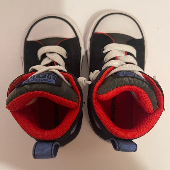 Converse Chuck Taylor All Star Mid Toddler Shoe Size 4 Navy Blue White Orange - Picture 4 of 9